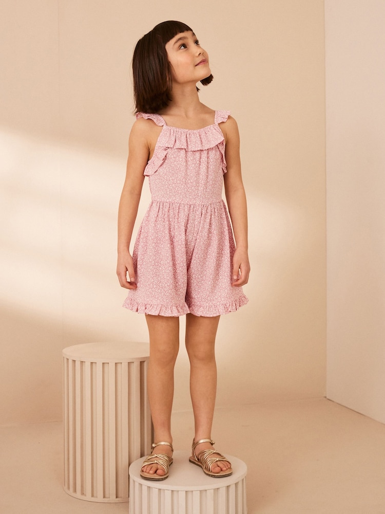 Pink Ditsy Frill Playsuit (3-16yrs) - Image 2 of 7