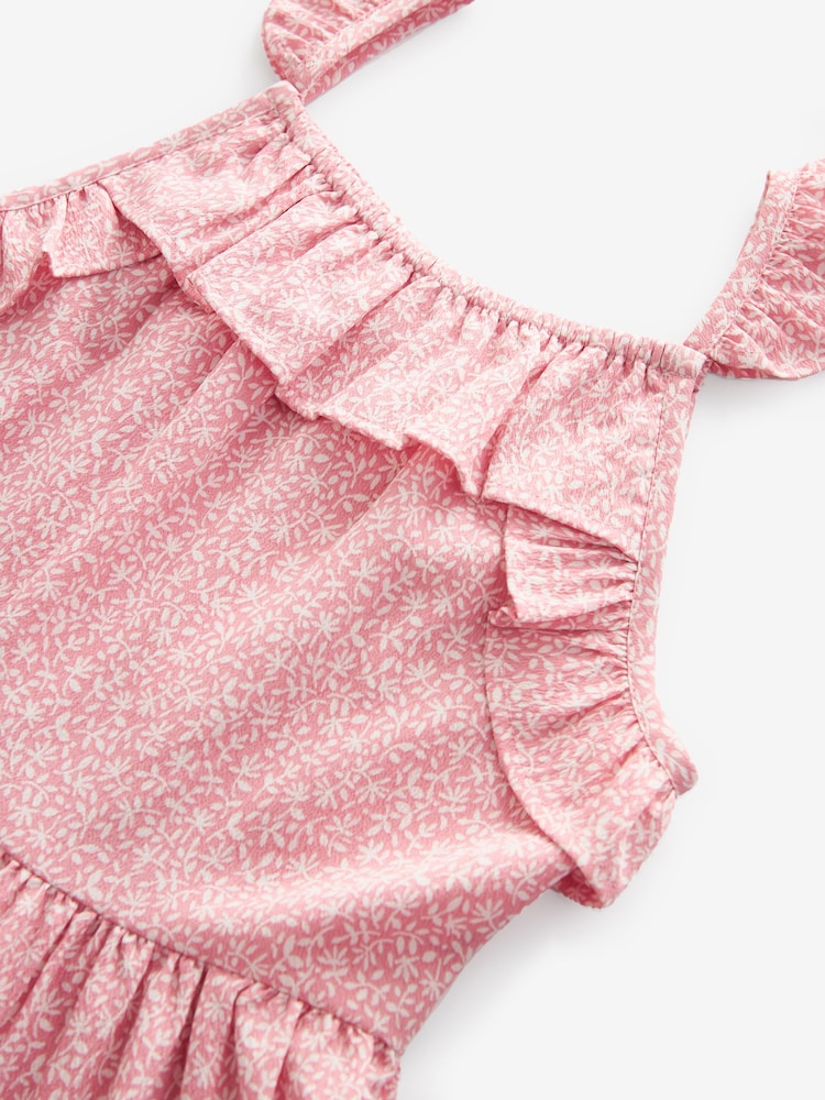 Pink Ditsy Frill Playsuit (3-16yrs) - Image 7 of 7