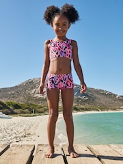 Black/Pink Hearts Sporty Bikini (3-16yrs) - Image 1 of 8