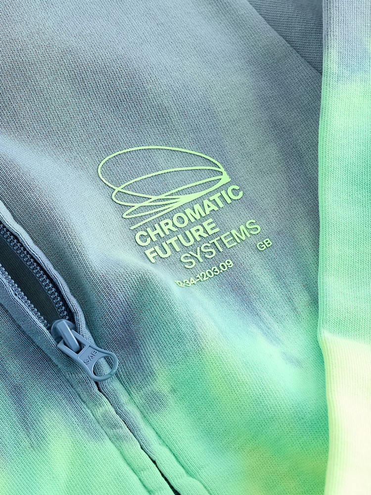 Neon 100% Cotton Neon Tie Dye Zip Through Hoodie (3-16yrs) - Image 3 of 3