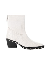 ASRA London Tia Studded Western White Boots - Image 1 of 3