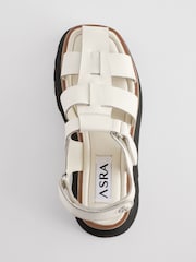 ASRA London Maddison Nubuck Leather Slip-On Brown Sandals - Image 3 of 5
