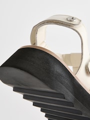 ASRA London Maddison Nubuck Leather Slip-On Brown Sandals - Image 4 of 5
