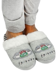 Vanilla Underground Grey Friends Womens Winter Mule Slippers - Image 3 of 4