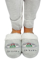 Vanilla Underground Grey Friends Womens Winter Mule Slippers - Image 4 of 4