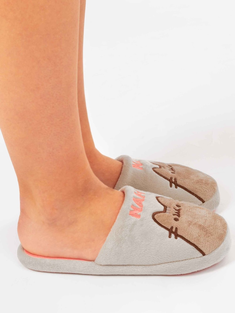 Vanilla Underground Grey Pusheen Cat Adult Winter Slippers - Image 4 of 5
