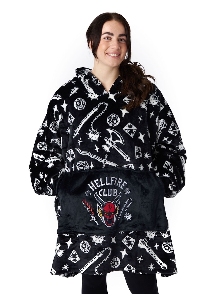 Vanilla Underground Black Stranger Things Adult Blanket Hoodie - Image 1 of 6