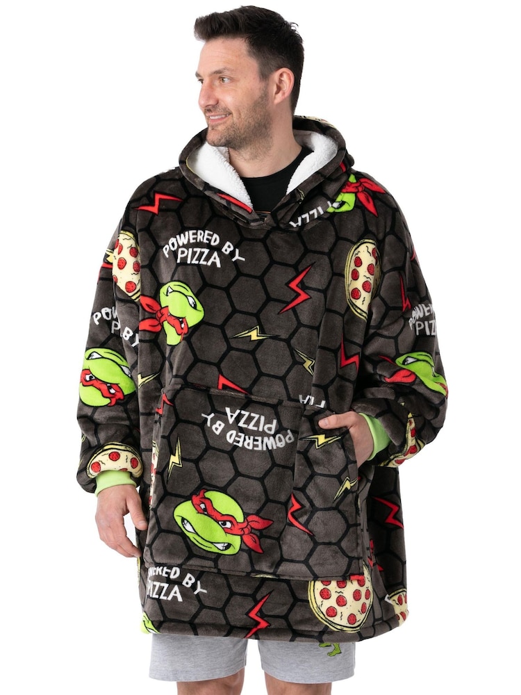 Vanilla Underground Black Ninja Turtles Adult Blanket Hoodie - Image 1 of 5