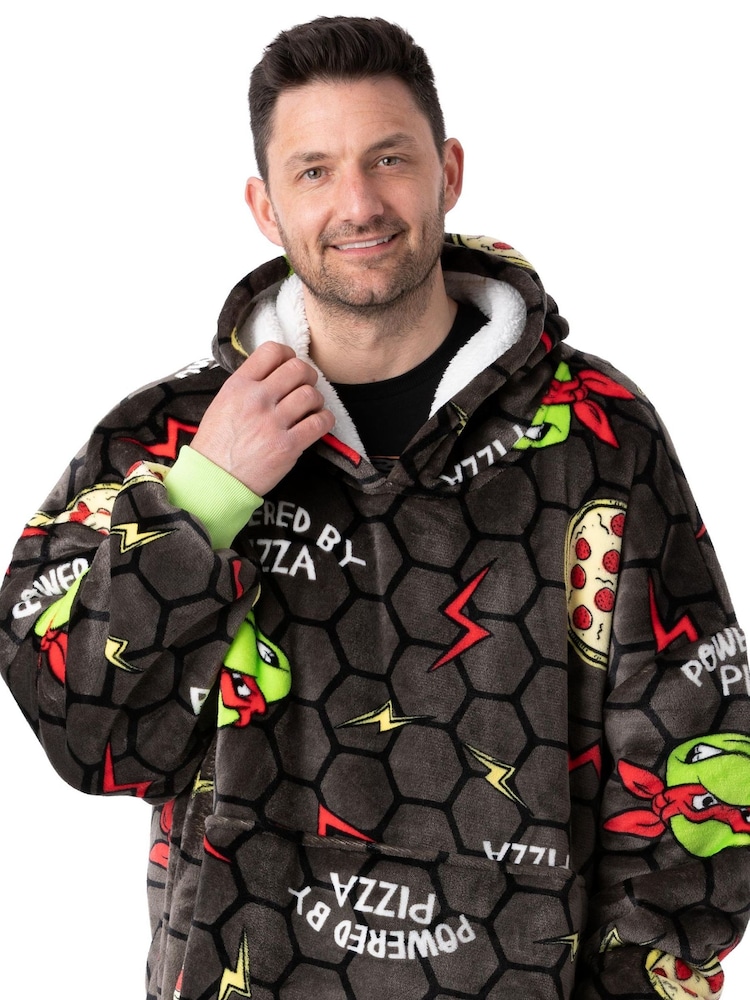 Vanilla Underground Black Ninja Turtles Adult Blanket Hoodie - Image 3 of 5