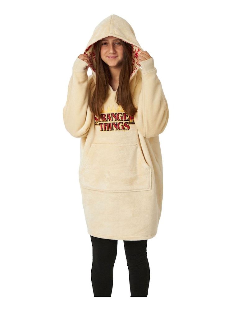 Vanilla Underground Cream Stranger Things Kids Blanket Hoodie - Image 2 of 5