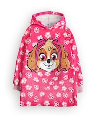 Vanilla Underground Pink Paw Patrol Kids Printed Fleece Blanket Hoodie - Image 1 of 6