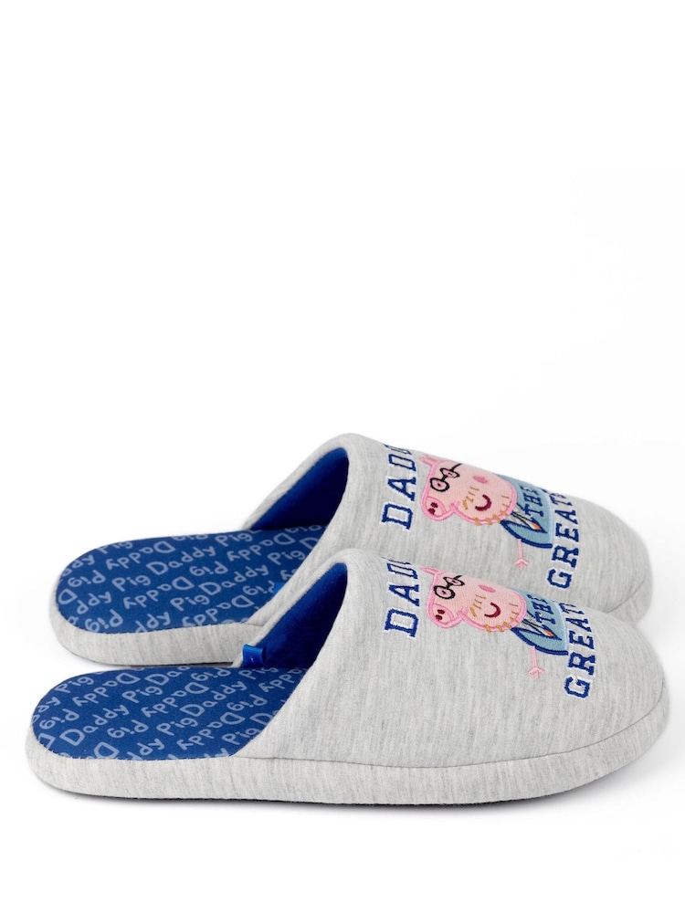 Vanilla Underground Grey Daddy Pig Winter Slippers - Image 1 of 5