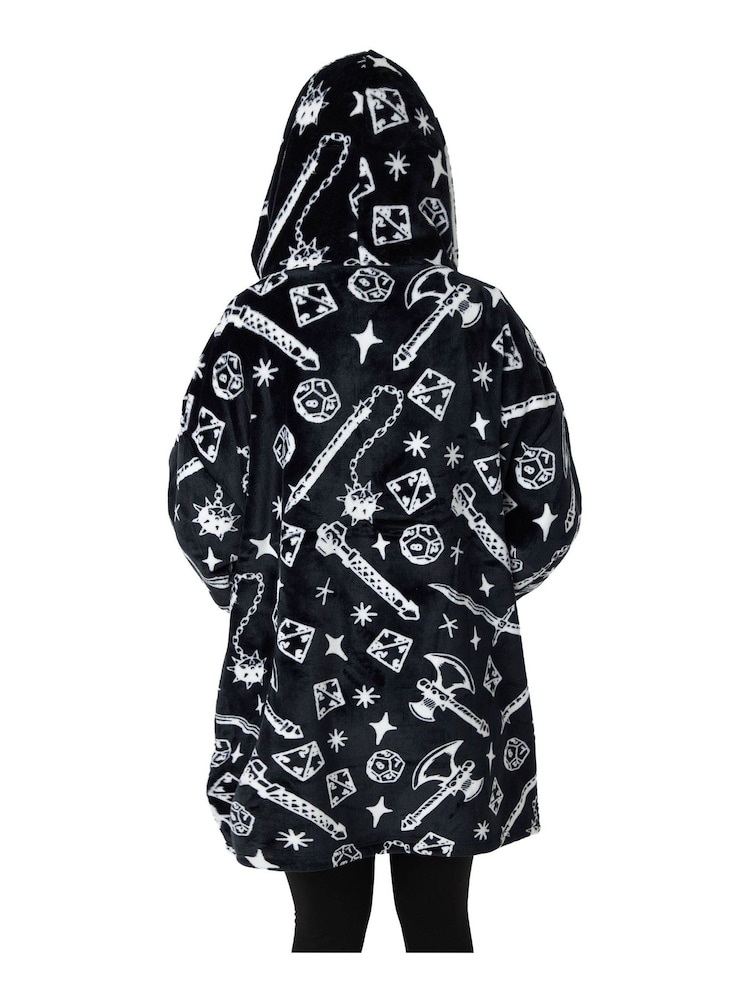 Vanilla Underground Black Stranger Things Kids Blanket Hoodie - Image 2 of 6