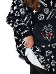 Vanilla Underground Black Stranger Things Kids Blanket Hoodie - Image 3 of 6