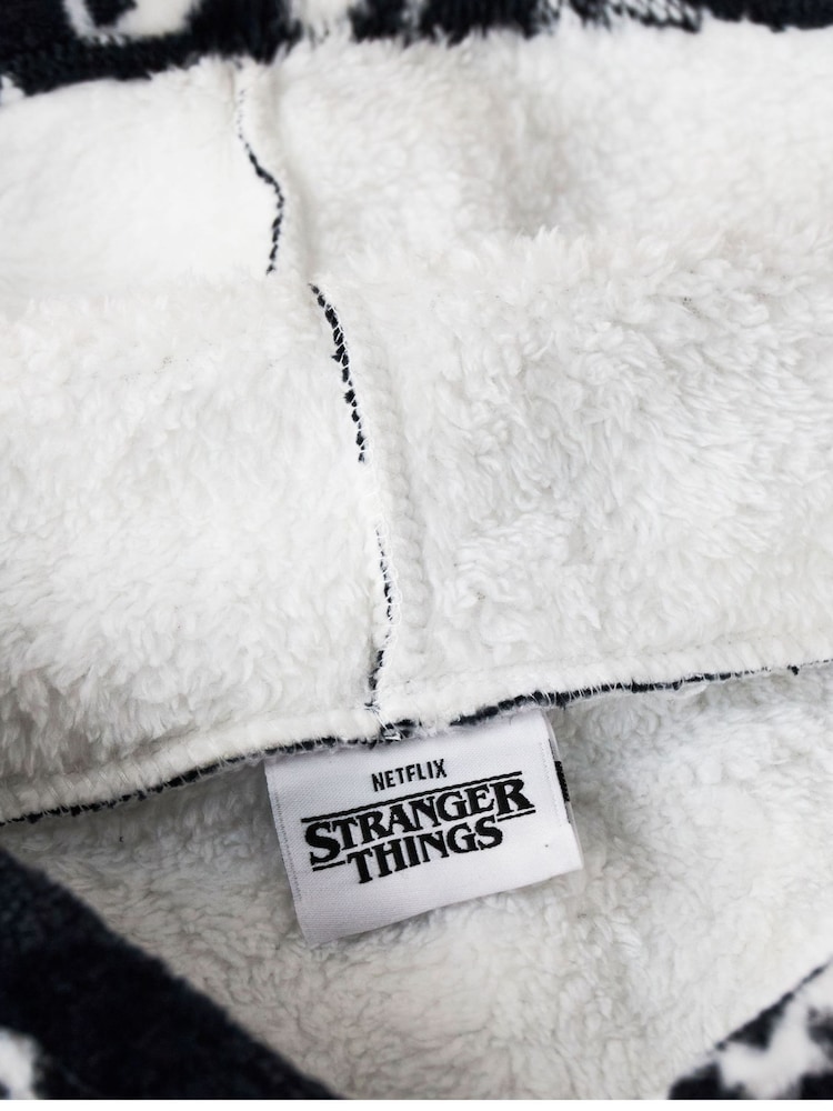 Vanilla Underground Black Stranger Things Kids Blanket Hoodie - Image 6 of 6