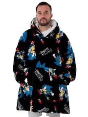 Negro Sonic - Sudadera con capucha estilo manta de adulto de Vanilla Underground - Imagen 1 de 6