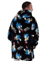 Negro Sonic - Sudadera con capucha estilo manta de adulto de Vanilla Underground - Imagen 2 de 6