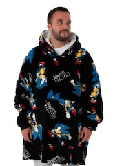Negro Sonic - Sudadera con capucha estilo manta de adulto de Vanilla Underground - Imagen 3 de 6