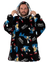 Negro Sonic - Sudadera con capucha estilo manta de adulto de Vanilla Underground - Imagen 4 de 6