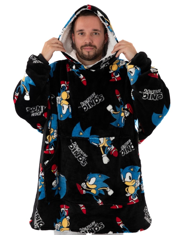 Vanilla Underground Black Sonic Adult Blanket Hoodie - Image 4 of 6