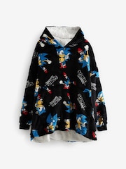Negro Sonic - Sudadera con capucha estilo manta de adulto de Vanilla Underground - Imagen 5 de 6