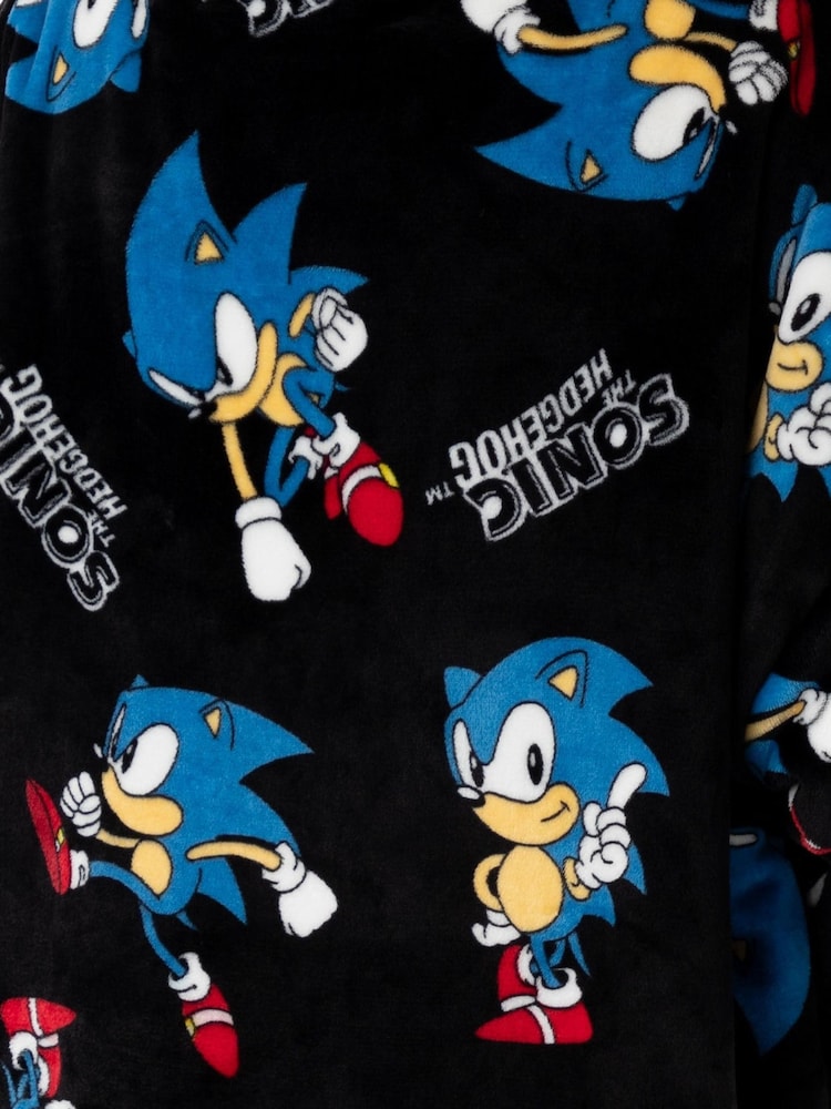 Negro Sonic - Sudadera con capucha estilo manta de adulto de Vanilla Underground - Imagen 6 de 6