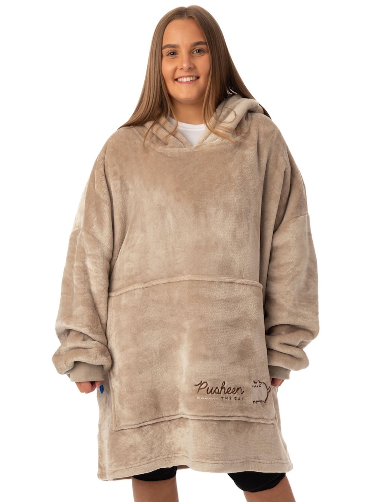Vanilla Underground Brown Pusheen Cat Ladies Blanket Hoodie - Image 1 of 5
