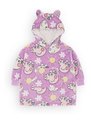 Vanilla Underground Purple Peppa Pig Kids Printed Fleece Blanket Hoodie - Image 1 of 6