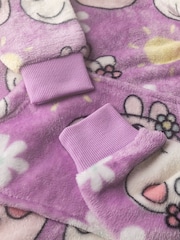 Vanilla Underground Purple Peppa Pig Kids Printed Fleece Blanket Hoodie - Image 4 of 6