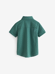 Green 100% Cotton Short Sleeves Textured Shirt (3-16yrs) - Image 5 of 6