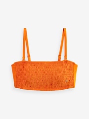 Orange Shirred Bandeau Bikini Top - Image 4 of 4