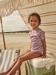 Lilac Purple Floral Sunsafe Swim Set (3mths-16yrs) - Image 2 of 9