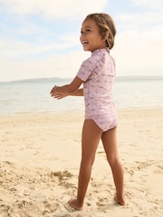 Lilac Purple Floral Sunsafe Swim Set (3mths-16yrs) - Image 3 of 9