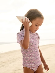 Lilac Purple Floral Sunsafe Swim Set (3mths-16yrs) - Image 4 of 9