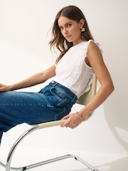 Emma Marella Opera Broderie Frill White Top - Image 2 of 4