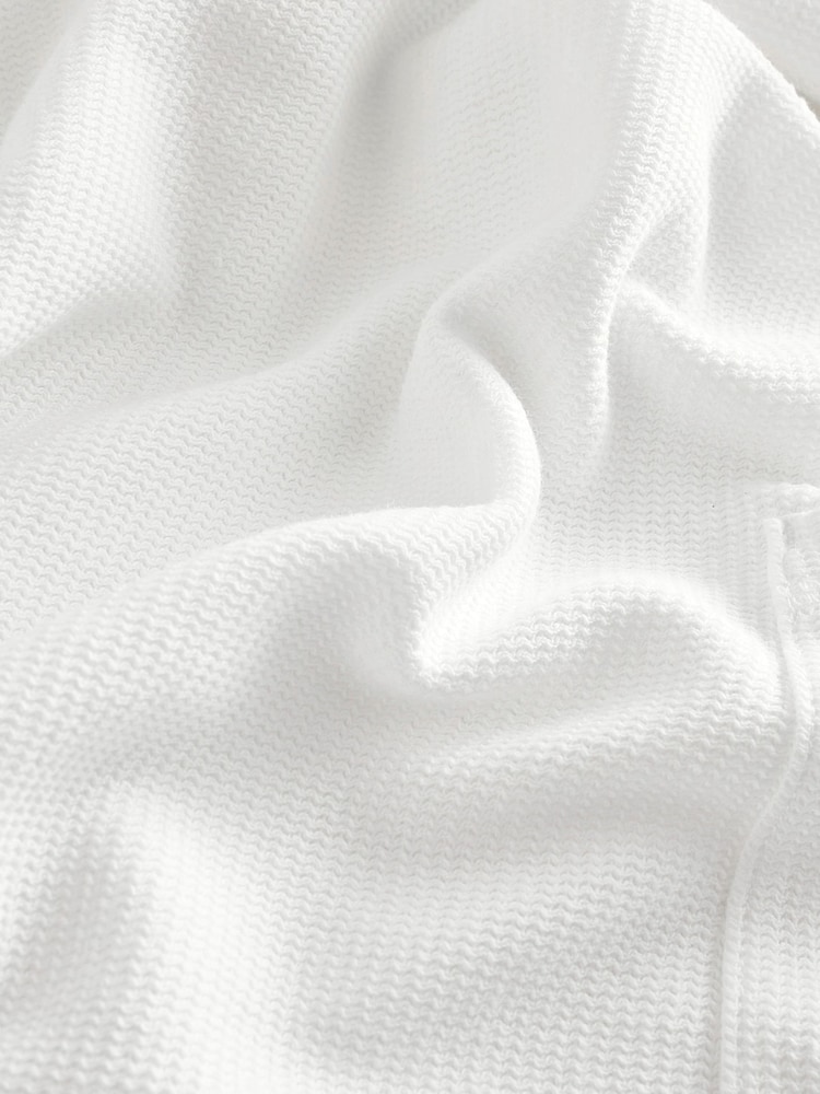 White Lightweight Summer Zip Through 100% Cotton Hoodie - Image 6 of 6