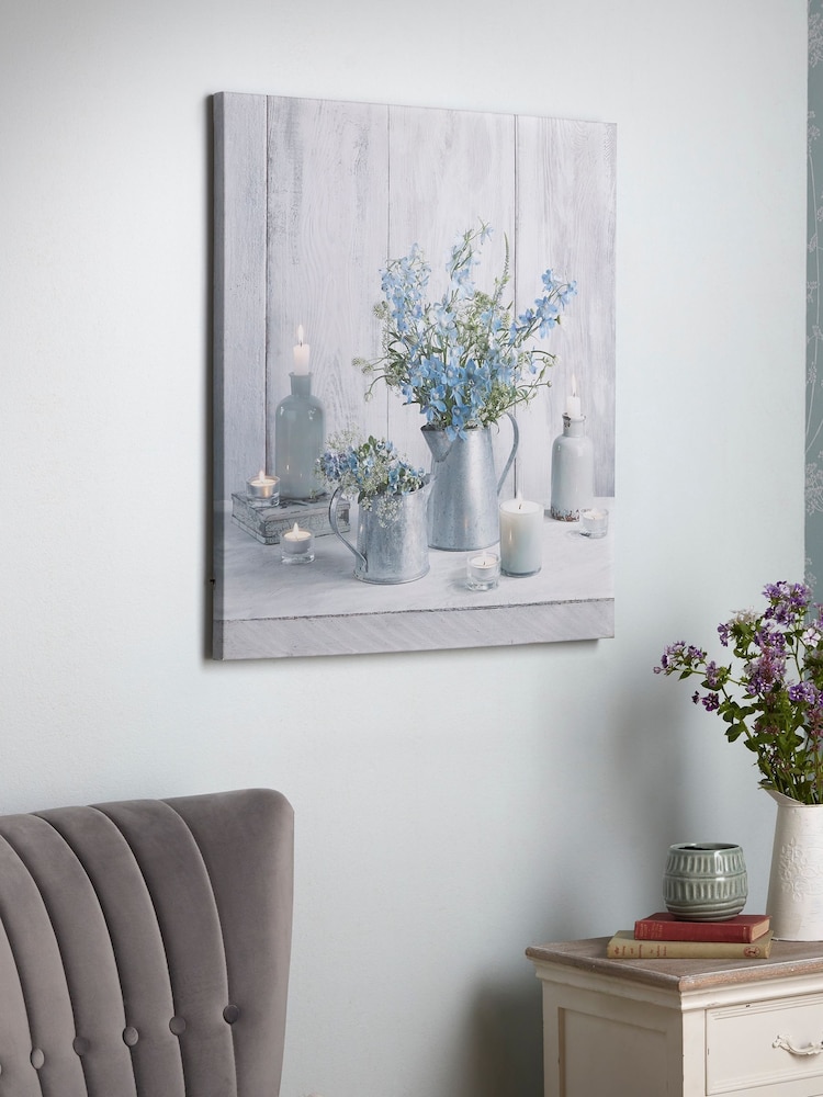 Art For The Home Grey/Blue Something Blue LED Canvas - Image 3 of 4