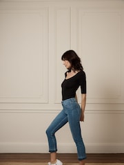 DONNA IDA Blue Kitty Kat The High Top Cropped Mini Boots - Image 3 of 5