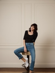 DONNA IDA Blue Kitty Kat The High Top Cropped Mini Boots - Image 4 of 5
