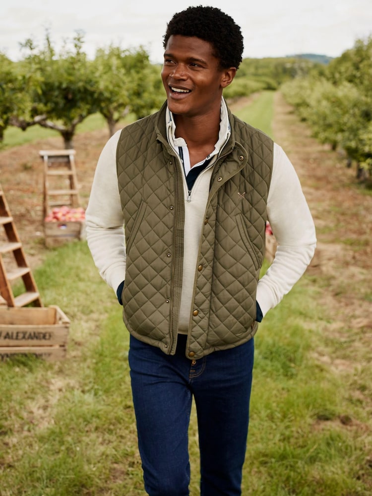 Crew Clothing Company Mid Green Classic Gilet - Image 1 of 4