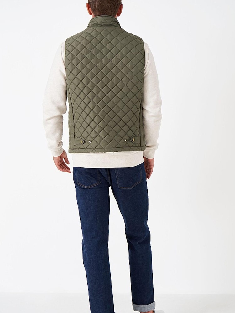 Crew Clothing Company Mid Green Classic Gilet - Image 2 of 4