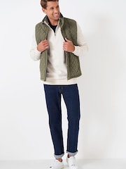 Crew Clothing Company Mid Green Classic Gilet - Image 3 of 4