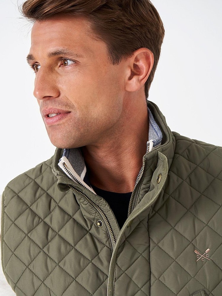 Crew Clothing Company Mid Green Classic Gilet - Image 4 of 4