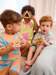 Multi Pastel Stars Short Pyjamas 3 Pack (9mths-12yrs) - Image 1 of 1