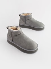Metallic Shower Repellent Faux Fur Lined Platform Boots - Image 1 of 6