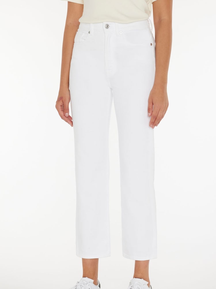 7 For All Mankind Logan Stovepipe White Jeans - Image 1 of 3