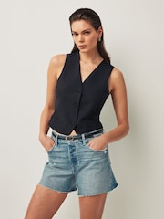 Paige Blue Dani Raw Hem Storybook Distressed Shorts - Image 1 of 6