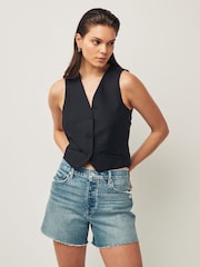 Paige Blue Dani Raw Hem Storybook Distressed Shorts - Image 3 of 6