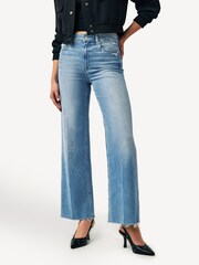 Paige Blue Anessa Raw Hem Wide Leg Jeans - Image 1 of 5