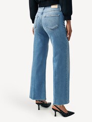 Paige Blue Anessa Raw Hem Wide Leg Jeans - Image 3 of 5